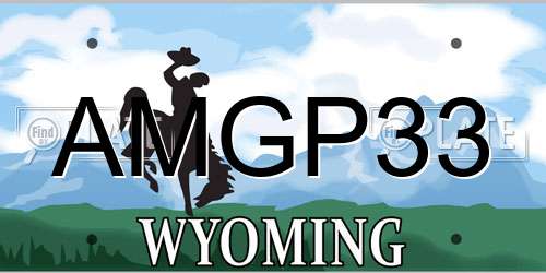 AMGP33 Wyoming License Plate