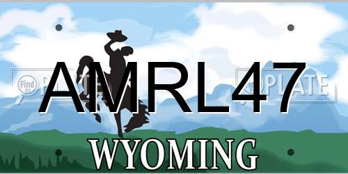 AMRL47 Wyoming License Plate