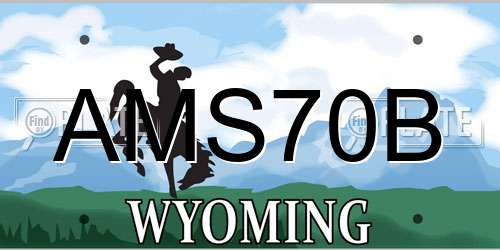 AMS70B Wyoming License Plate