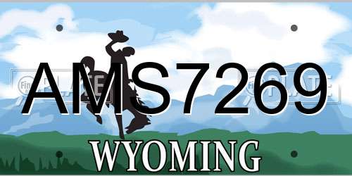 AMS7269 Wyoming License Plate