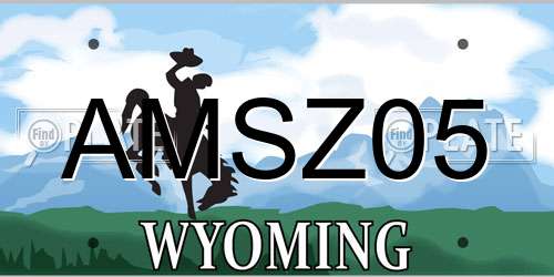 AMSZ05 Wyoming License Plate