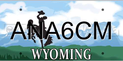 ANA6CM Wyoming License Plate