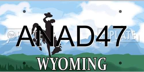 ANAD47 Wyoming License Plate