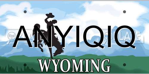 ANYIQIQ Wyoming License Plate