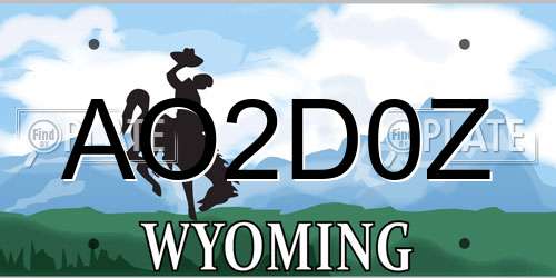 AO2D0Z Wyoming License Plate