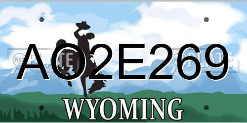 AO2E269 Wyoming License Plate