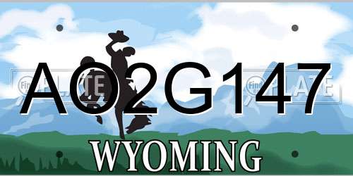AO2G147 Wyoming License Plate