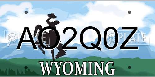 AO2Q0Z Wyoming License Plate