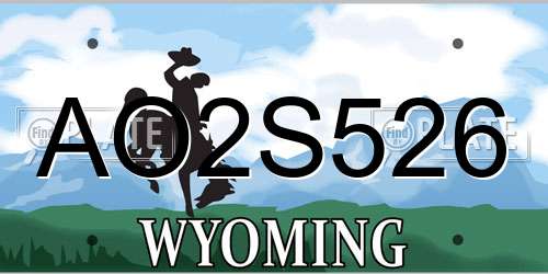 AO2S526 Wyoming License Plate