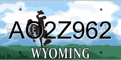 AO2Z962 Wyoming License Plate