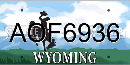 AOF6936 Wyoming License Plate