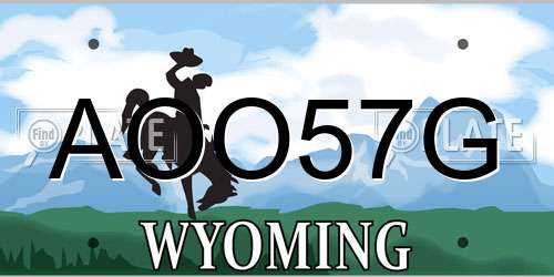 AOO57G Wyoming License Plate