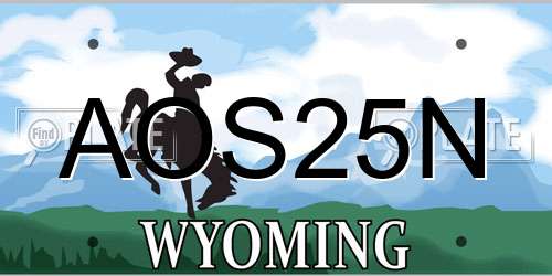AOS25N Wyoming License Plate
