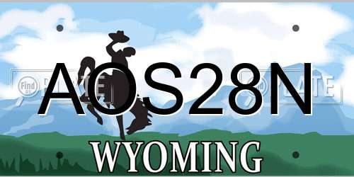 AOS28N Wyoming License Plate