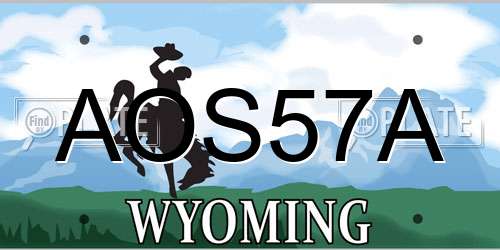 AOS57A Wyoming License Plate