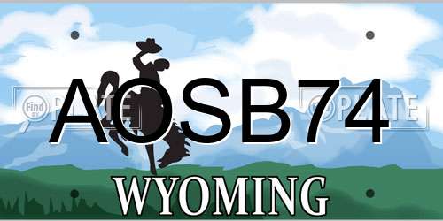 AOSB74 Wyoming License Plate