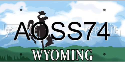 AOSS74 Wyoming License Plate