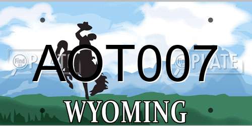 AOT007 Wyoming License Plate