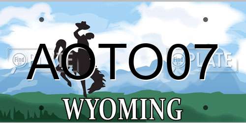 AOTO07 Wyoming License Plate