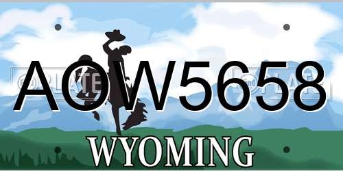 AOW5658 Wyoming License Plate