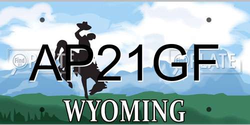 AP21GF Wyoming License Plate