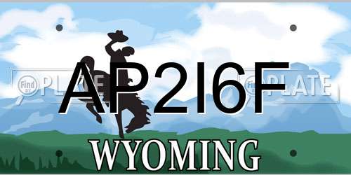 AP2I6F Wyoming License Plate