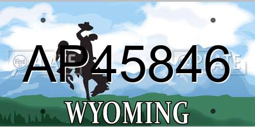 AP45846 Wyoming License Plate