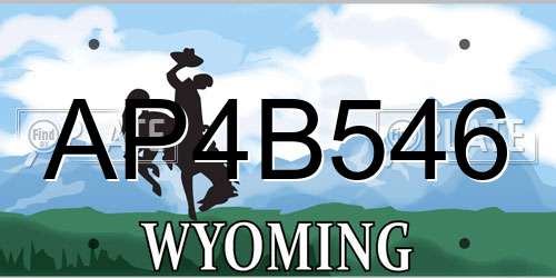 AP4B546 Wyoming License Plate