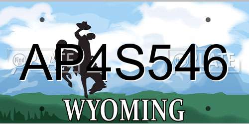 AP4S546 Wyoming License Plate