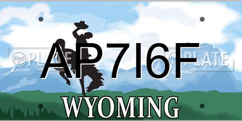 AP7I6F Wyoming License Plate