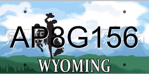AP8G156 Wyoming License Plate