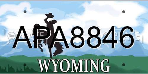 APA8846 Wyoming License Plate