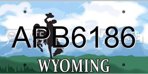 APB6186 Wyoming License Plate