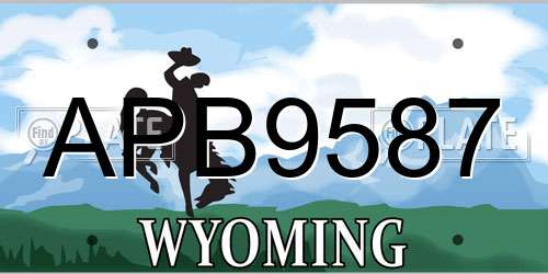 APB9587 Wyoming License Plate