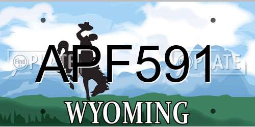 APF591 Wyoming License Plate