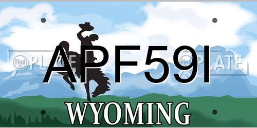 APF59I Wyoming License Plate