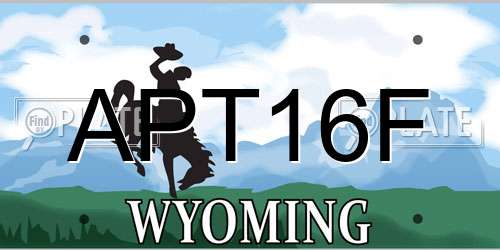 APT16F Wyoming License Plate