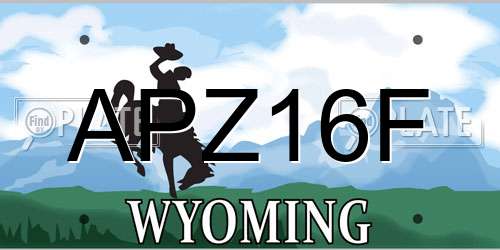 APZ16F Wyoming License Plate