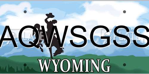 AQWSGSS Wyoming License Plate
