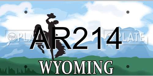 AR214 Wyoming License Plate