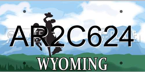 AR2C624 Wyoming License Plate