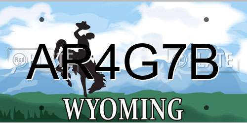 AR4G7B Wyoming License Plate