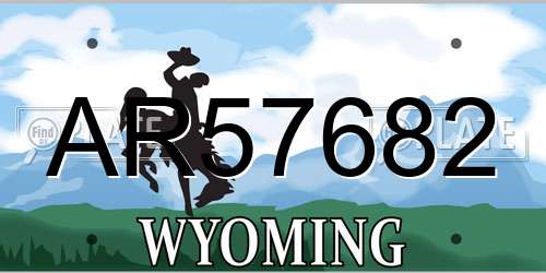 AR57682 Wyoming License Plate