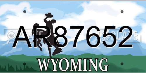 AR87652 Wyoming License Plate