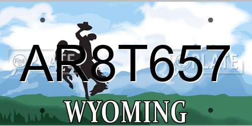 AR8T657 Wyoming License Plate