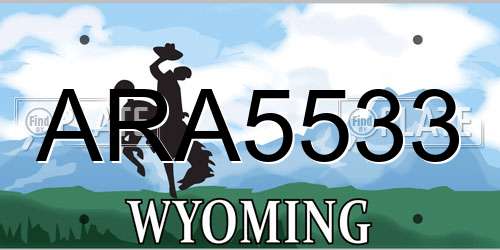 ARA5533 Wyoming License Plate