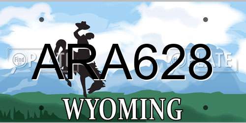ARA628 Wyoming License Plate