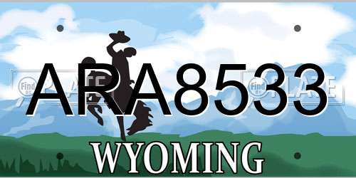 ARA8533 Wyoming License Plate