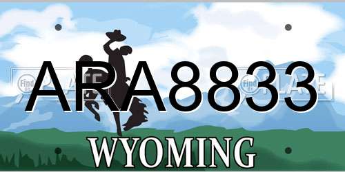 ARA8833 Wyoming License Plate
