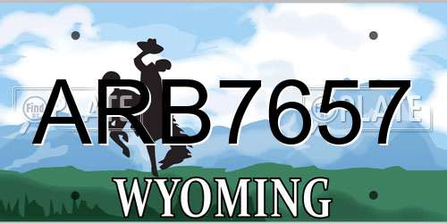 ARB7657 Wyoming License Plate